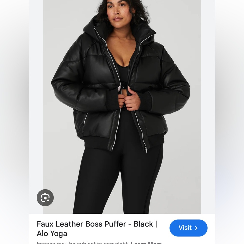 Alo Yoga Faux Leather Boss Jacket in Black Womens size small